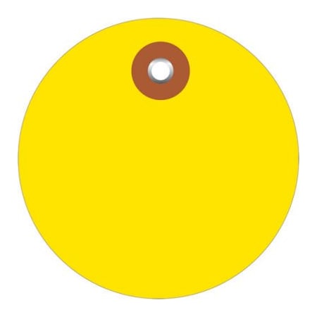 Box Packaging Plastic Circle Tag 2 Dia. Yellow 100/Pack G26066